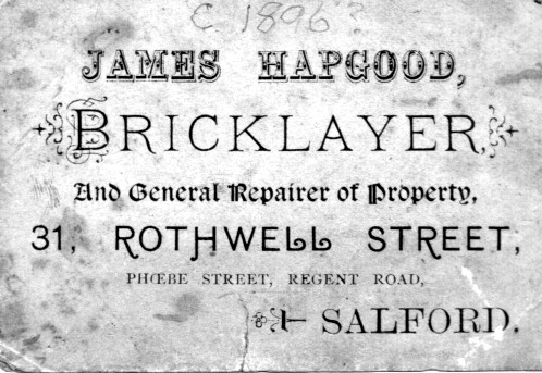 James Hapgood business card as bricklayer